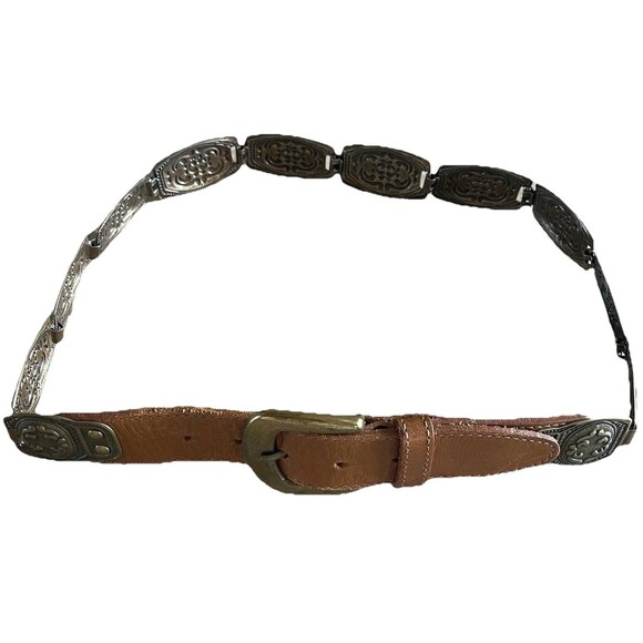 Vintage Women’s Western Small Concho Link Belt~Gold Metal~Southwestern Cowgirl main image 10